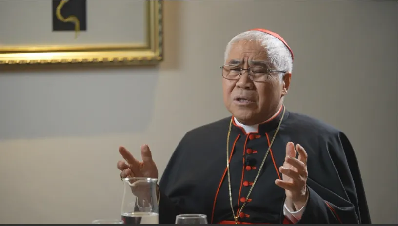 Cardinal William Goh speaks during an interview with EWTN News on April 19, 2024, in Singapore. Credit: Sean Boyce/EWTN News