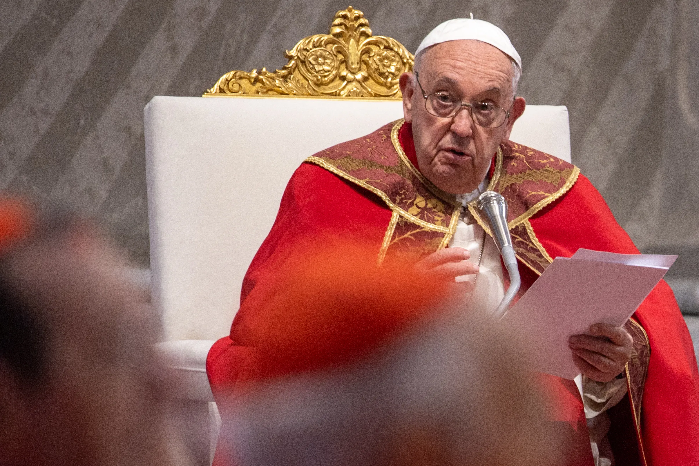 Pope Francis celebrates Mass on the solemnity of Pentecost, May 19, 2024. Credit: Daniel Ibanez/CNA