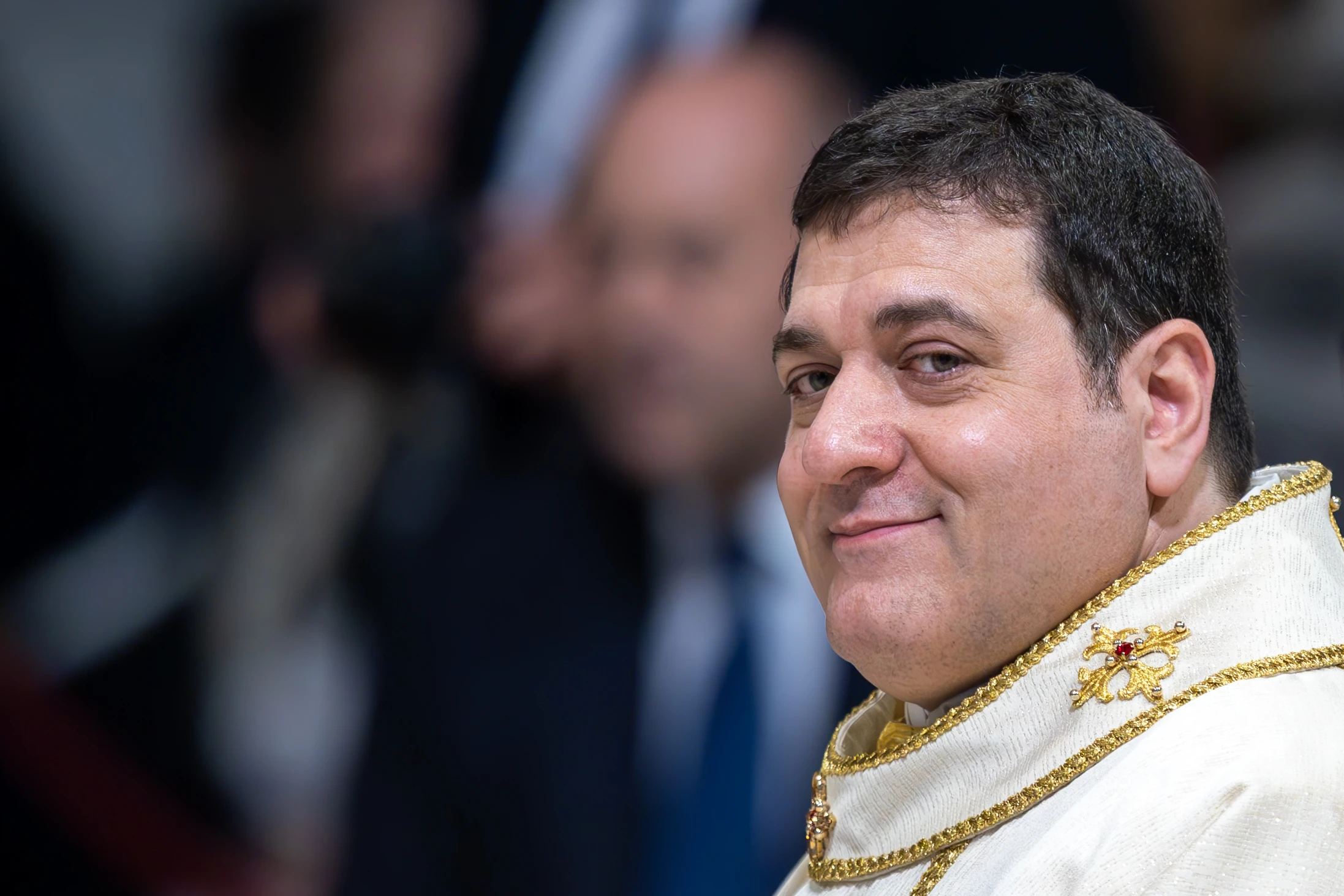 Bishop Renato Tarantelli Baccari, newly appointed auxiliary bishop of Rome and vicegerent of the Diocese of Rome, during his episcopal ordination at the Basilica of St. John Lateran, Jan/ 4, 2025. Credit: Daniel Ibáñez/CNA