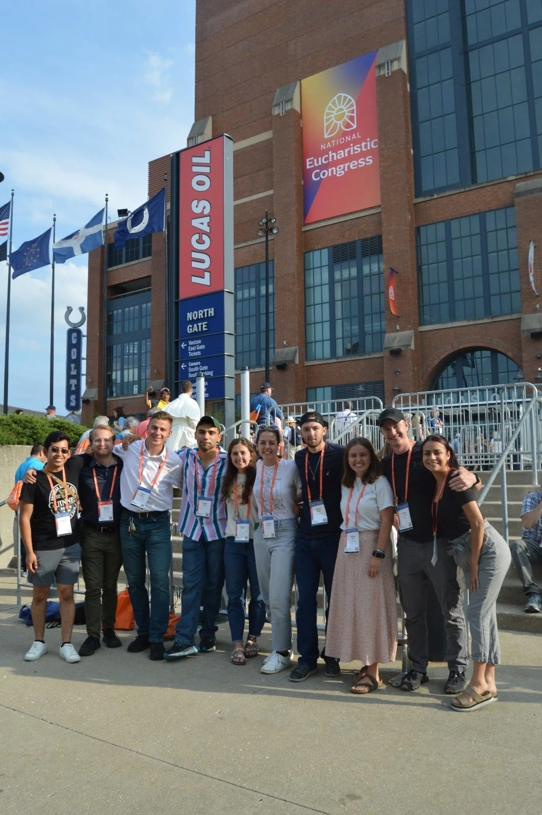 Team Saint Paul members and service members attend the National Eucharistic Congress together at Lucas Oil Stadium in Indianapolis in July 2024. Credit: Team Saint Paul