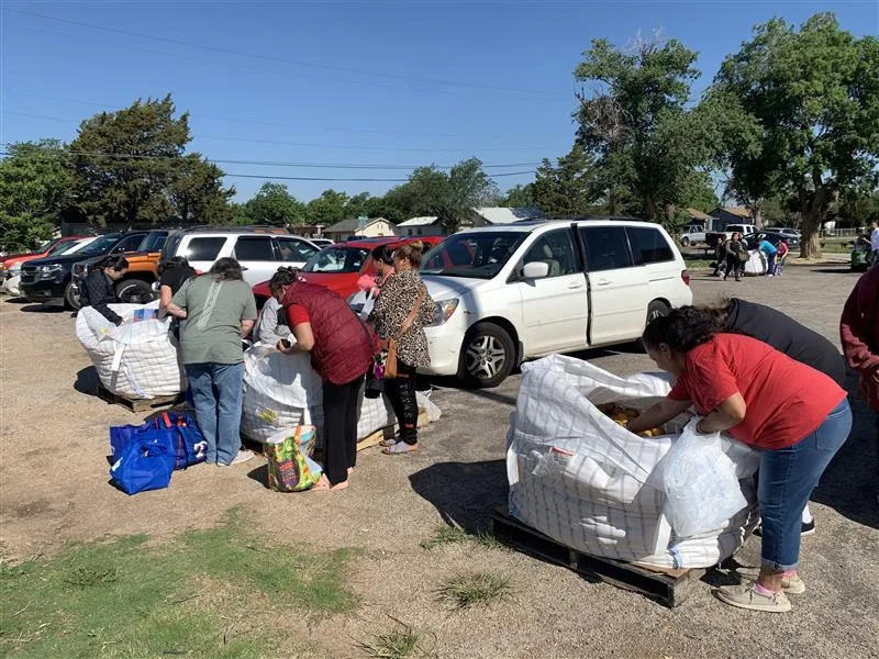 Local residents collect potatoes from Catholic Charities of the Texas Panhandle on May 17, 2024. Credit: Catholic Charities of the Texas Panhandle