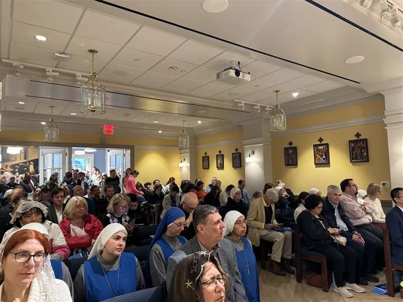 Massgoers at the Eucharistic procession in Washington, D.C., celebrate the solemnity of St. Joseph on May 18, 2024. Credit: Christina Herrera