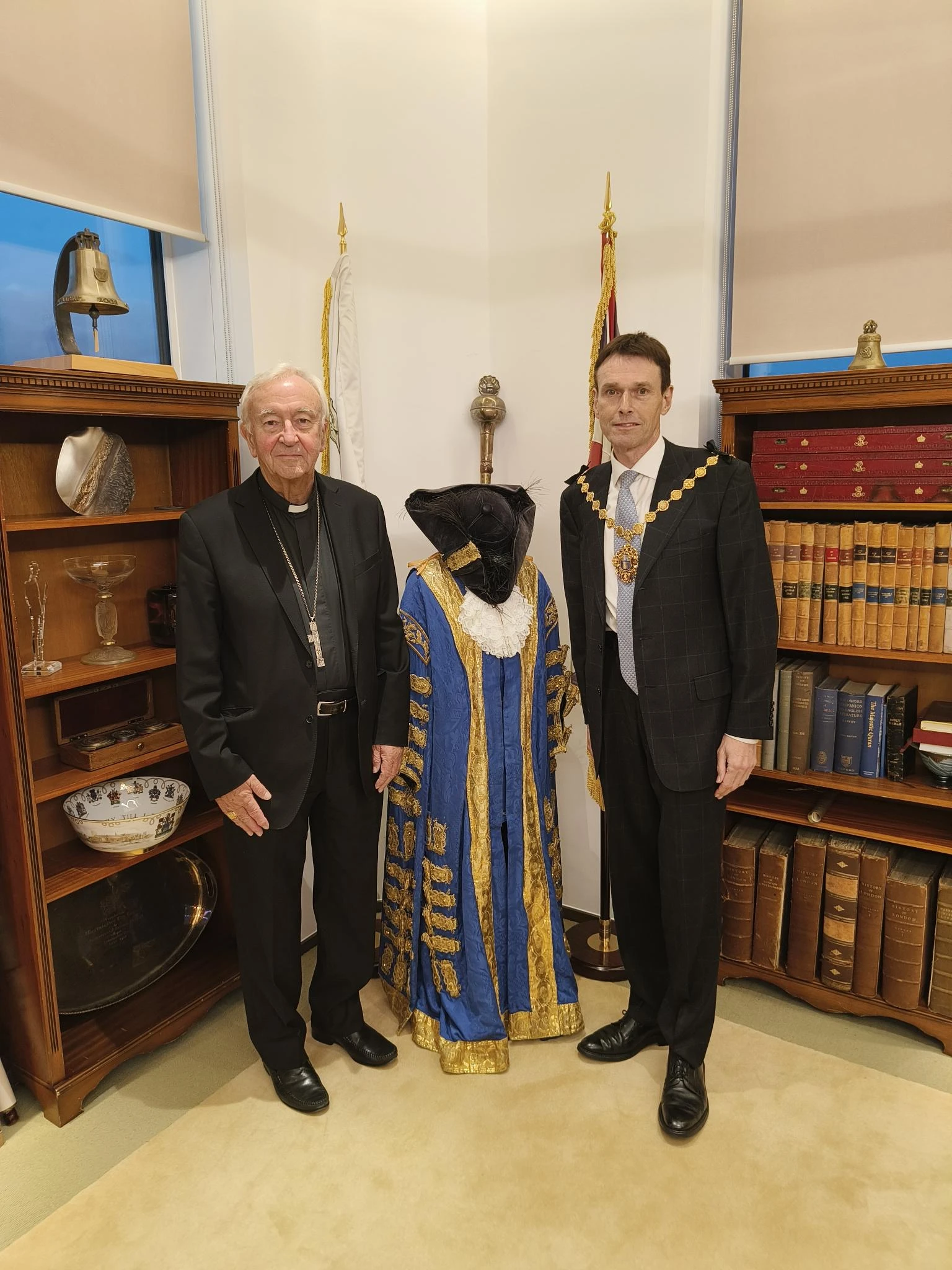 The lord mayor of Westminster in London, Councillor Robert Rigby (right), who has been chosen for papal knighthood, is pictured here with Westminster archbishop Cardinal Vincent Nichols. Credit: Photo courtesy of Westminster City Council