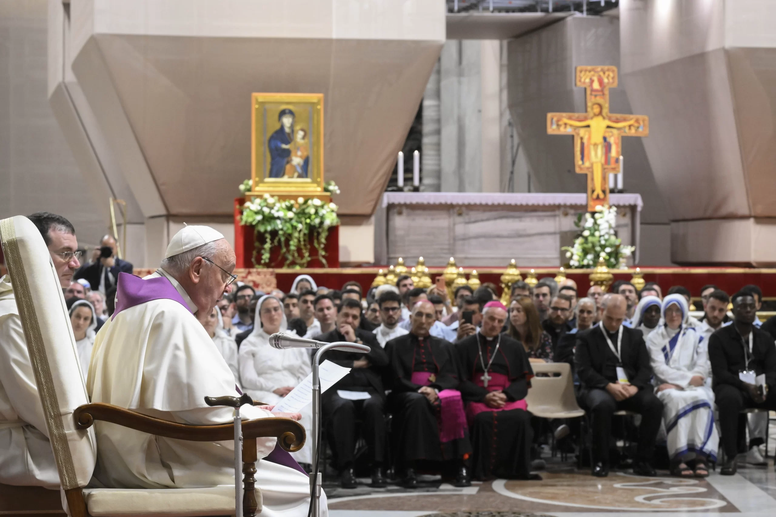 On the eve of the second session of the Synod on Synodality, Pope Francis said on Tuesday, Oct. 1, 2024, that the Catholic Church must first acknowledge its sins and ask for forgiveness before it can be credible in carrying out the mission Jesus Christ entrusted to his Church. Credit: Vatican Media