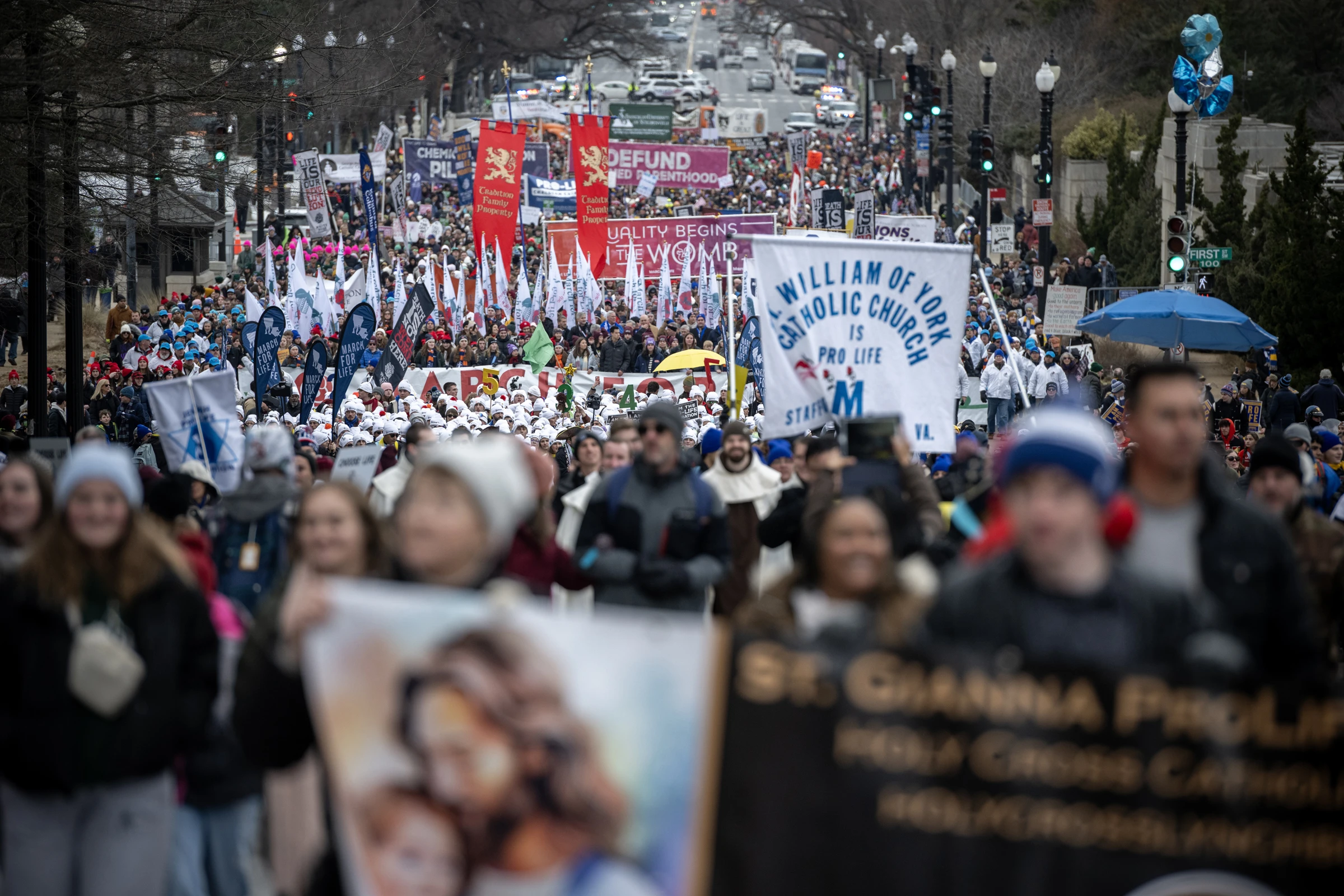 Tens of thousands of pro-life advocates marched through the streets of Washington, D.C.  during the 52nd annual March for Life. Credit: Jeffrey Bruno