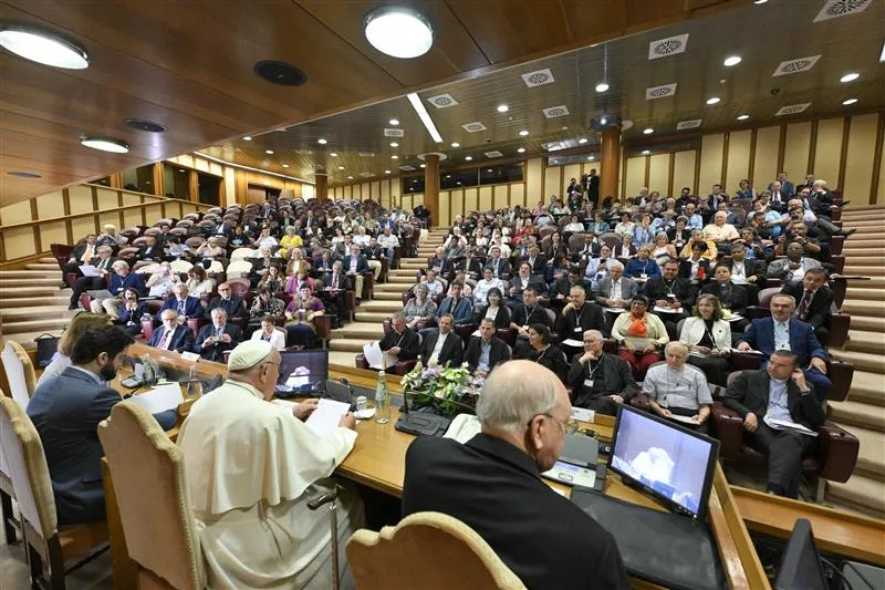 Pope Francis made his remarks on synodality during an annual meeting for moderators of international associations of the faithful, ecclesial movements, and new communities, organized by the Dicastery for Laity, Family and Life on June 13, 2024. Credit: Vatican Media