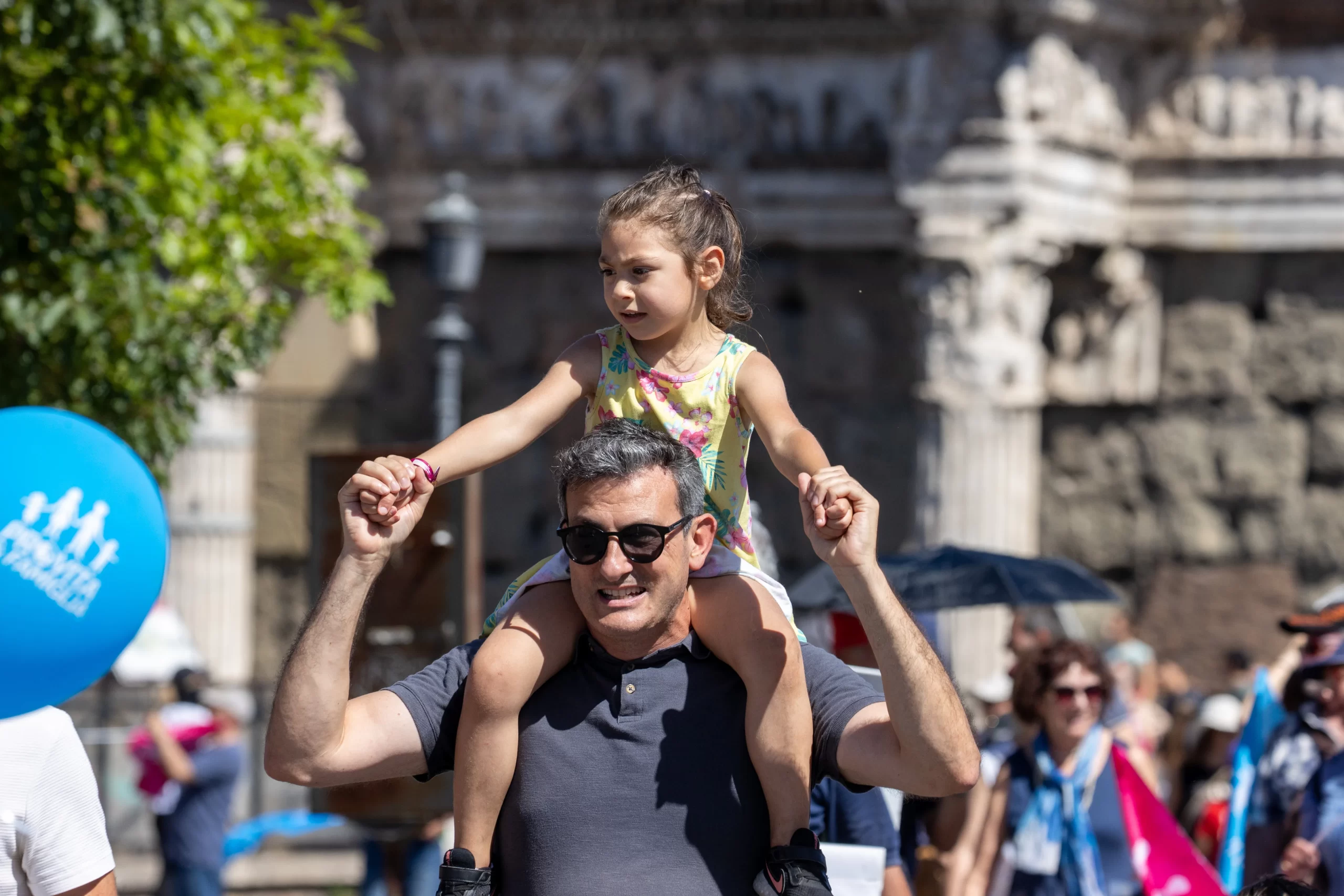 Many young families joined the march for life in Rome. Credit: Daniel Ibáñez