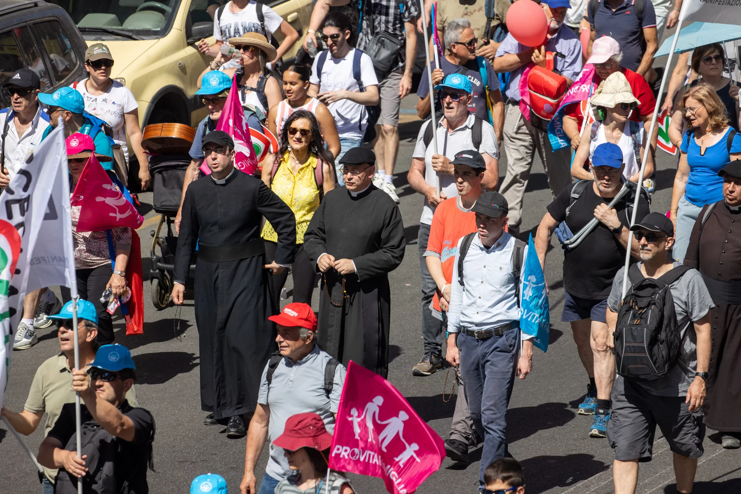 Priests and religious were among the marchers. Credit: Daniel Ibáñez