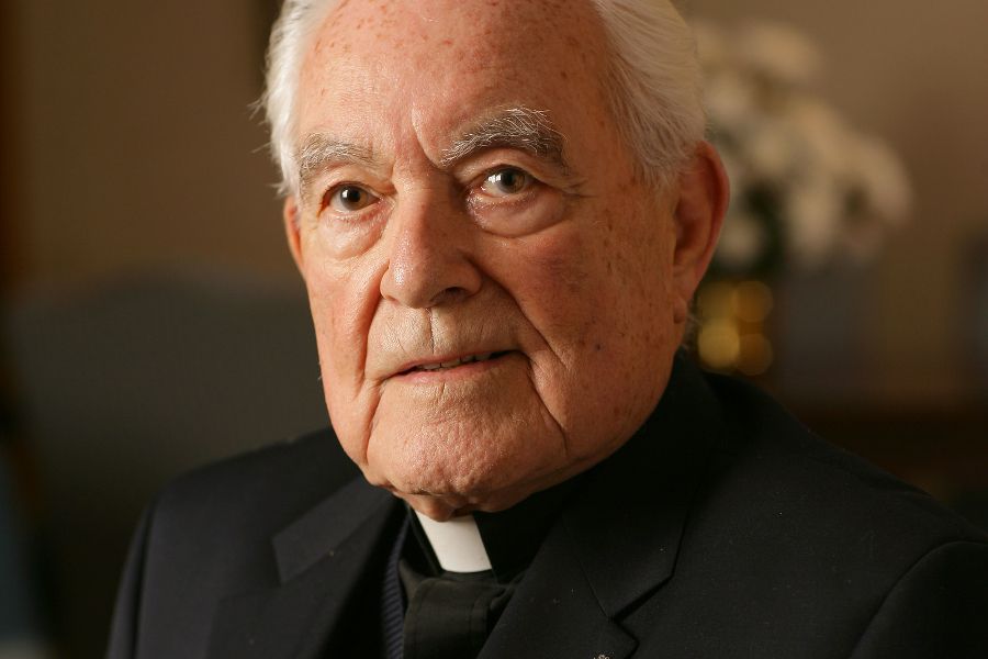 “It is not enough to sympathize with the aspirations and plight of illegal aliens. We must also consider the consequences of not controlling our borders," said the late Father Theodore Hesburgh, who served as chairman of the U.S. Select Commission for Immigration and Refugee Policy that was created by the U.S. Congress in the early 1980s. Credit: Photo courtesy of University of  Notre Dame