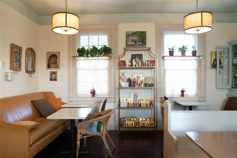 Trinity House Cafe + Market in Leesburg, Virginia, offers beverages, food, and religious art and items in a cozy, peaceful atmosphere. Credit: Migi Fabara