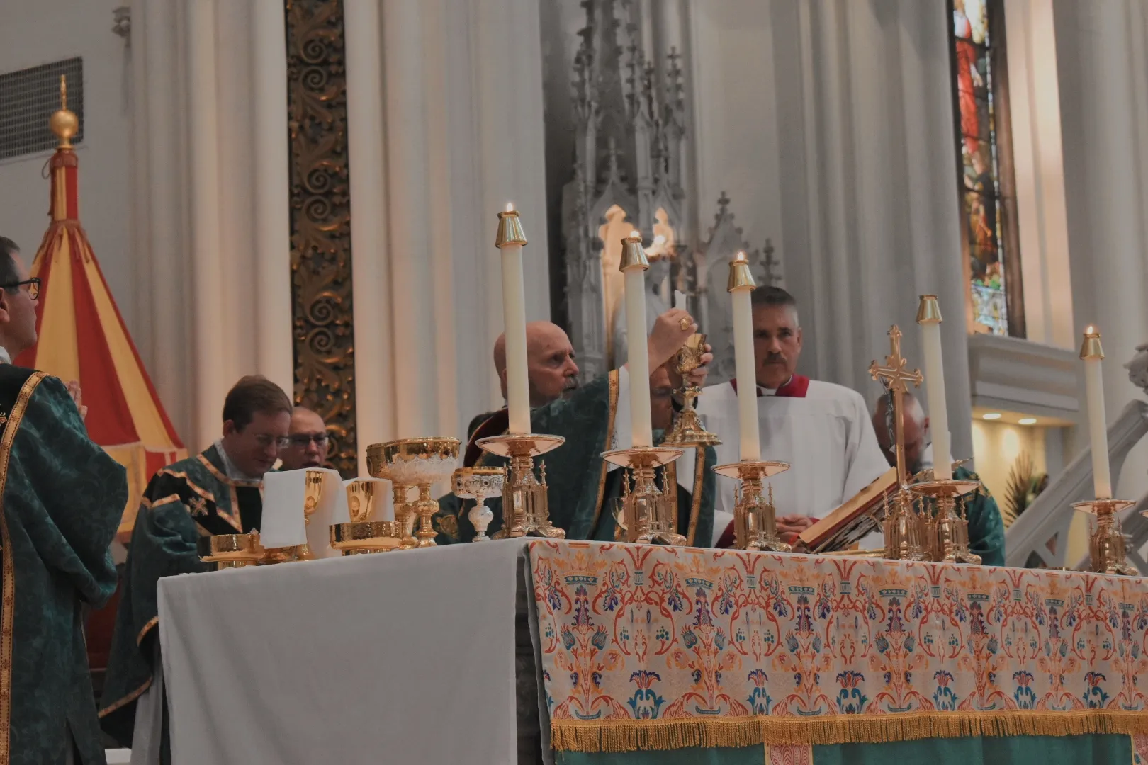 Archbishop Samuel Aquila concelebrates the Mass at the Cathedral Basilica of the Immaculate Conception in Denver on June 9, 2024. Credit: Kate Quiñones/CNA