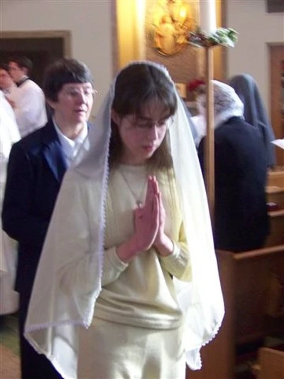 Jenna Marie Cooper, a consecrated virgin, canon lawyer and writer, is consecrated on Jan. 3, 2009. Credit: Photo courtesy of Jenna Cooper