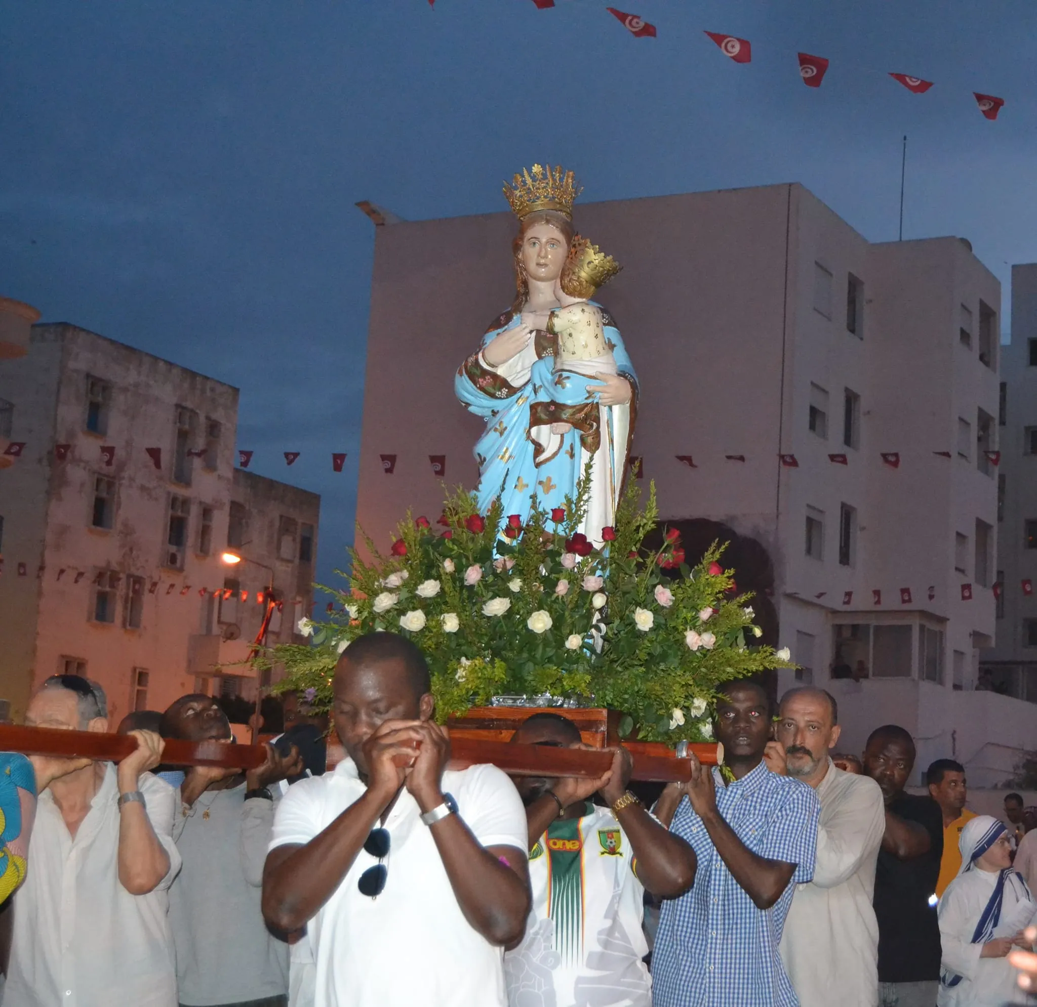 Catholics and Muslims gather every year for the "Khorja el Madonna" — the "procession of Our Lady" — in Tunis, Tunisia. Credit: Sts. Augustine and Fidelis Parish in La Goulette, Tunis