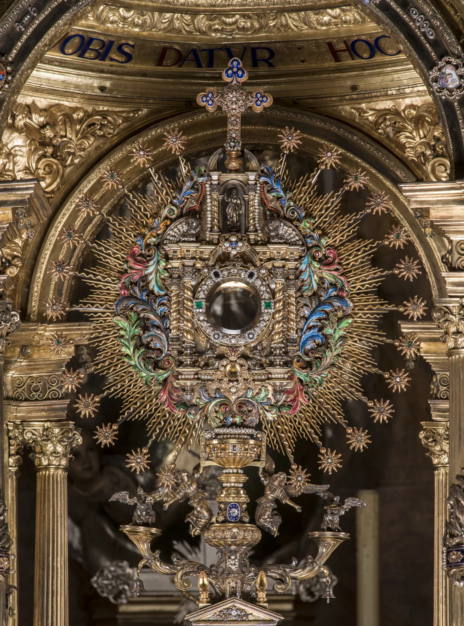 There are 159 sculptures adorning the monstrance used in the annual Corpus Christi procession in Valencia, Spain, including biblical scenes from the Old Testament up to the Good Shepherd and the risen Christ. The apostles and doctors of the Church adorn the host, and Eucharistic miracles are depicted. Saints particularly devoted to the Eucharist are part of the multitude of adorers, as is Pope Pius X, known as the "pope of the Eucharist" since he encouraged frequent reception of the sacrament and lowered the age for first Communion. June 2, 2024. Credit:Archivalencia/Catedral VLC