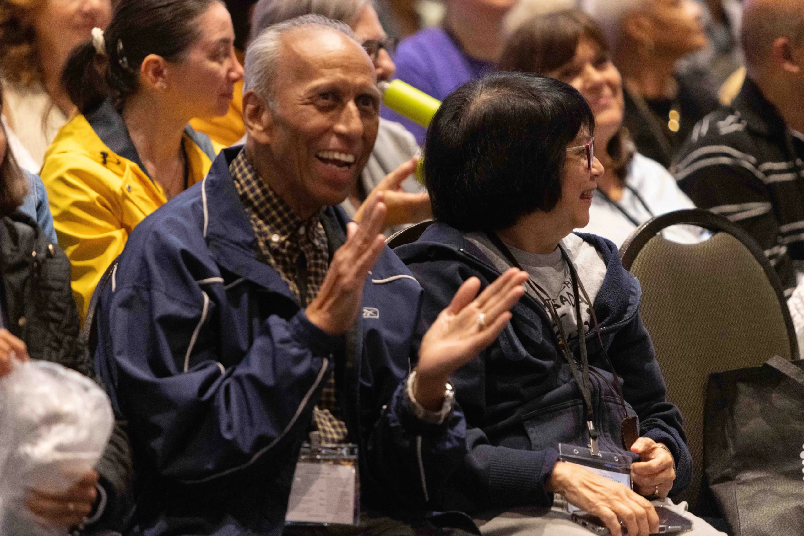 Attendees at the 2024 EWTN Family Celebration clapped often throughout the speeches, whooping at some parts and murmuring “awww” when Canada's beloved Cardinal Collins had to leave the stage. Credit: Emmanuel Pires/EWTN