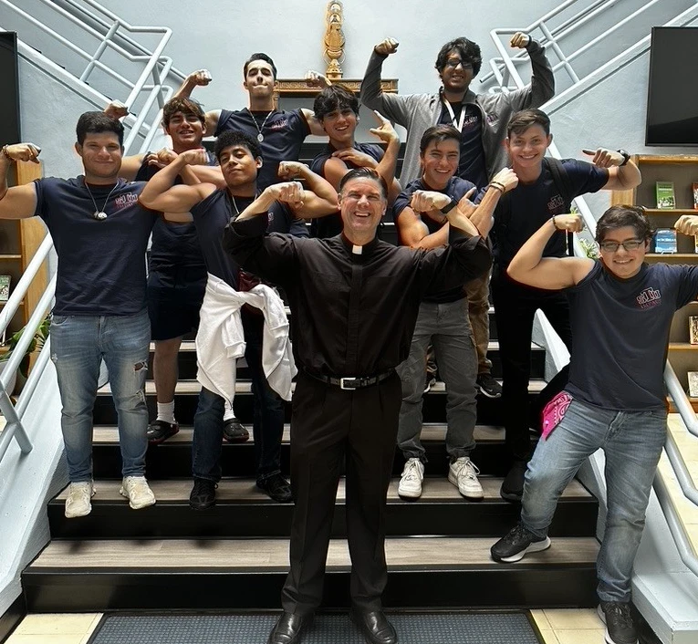 Father Rafael Capó leads youth getting “Fit for the Kingdom” at the St. Thomas University IMPACT Summer Camp on June 13, 2024. Credit: Charles Bwanika