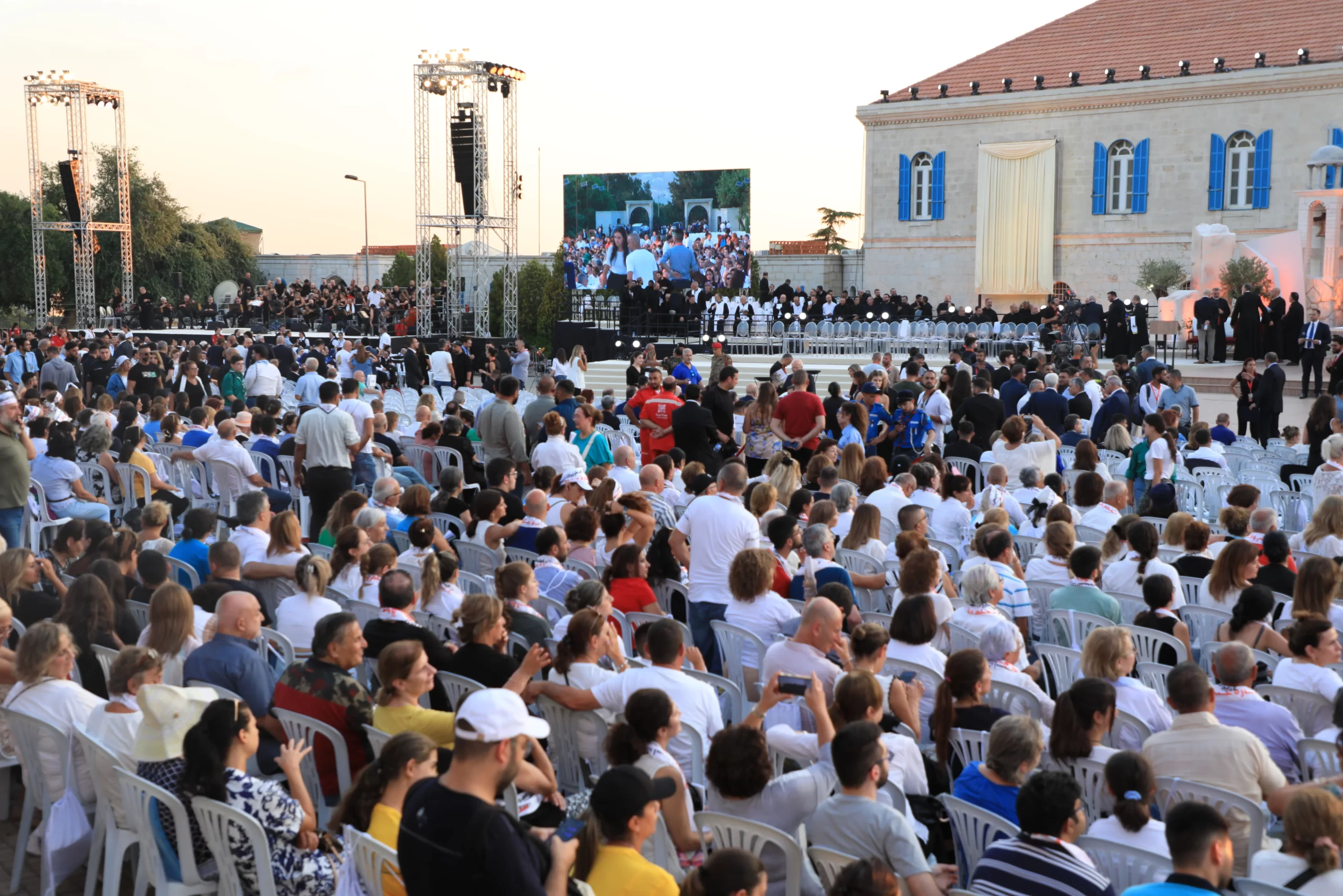 An estimated 7,000 people gathered to celebrate the beatification of Patriarch Estephan Douaihy of the Maronite Catholic Patriarchate of Antioch, Lebanon, on Aug 2, 2024. Credit: Marwan Semaan/ACI MENA