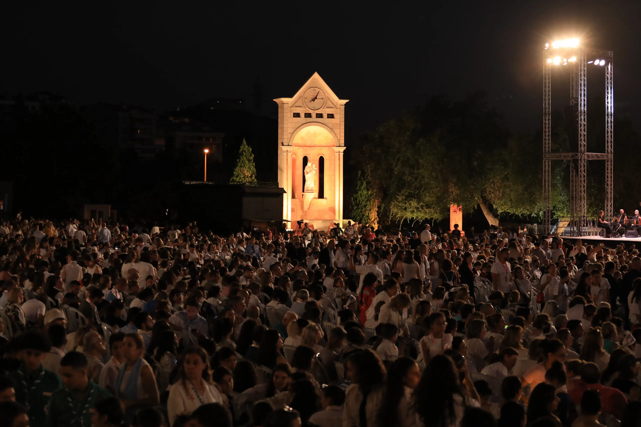 An estimated 7,000 people gathered to celebrate the beatification of Patriarch Estephan Douaihy on August 2, 2024, in Bkerké, Lebanon. Credit: Marwan Semaan/ACI MENA