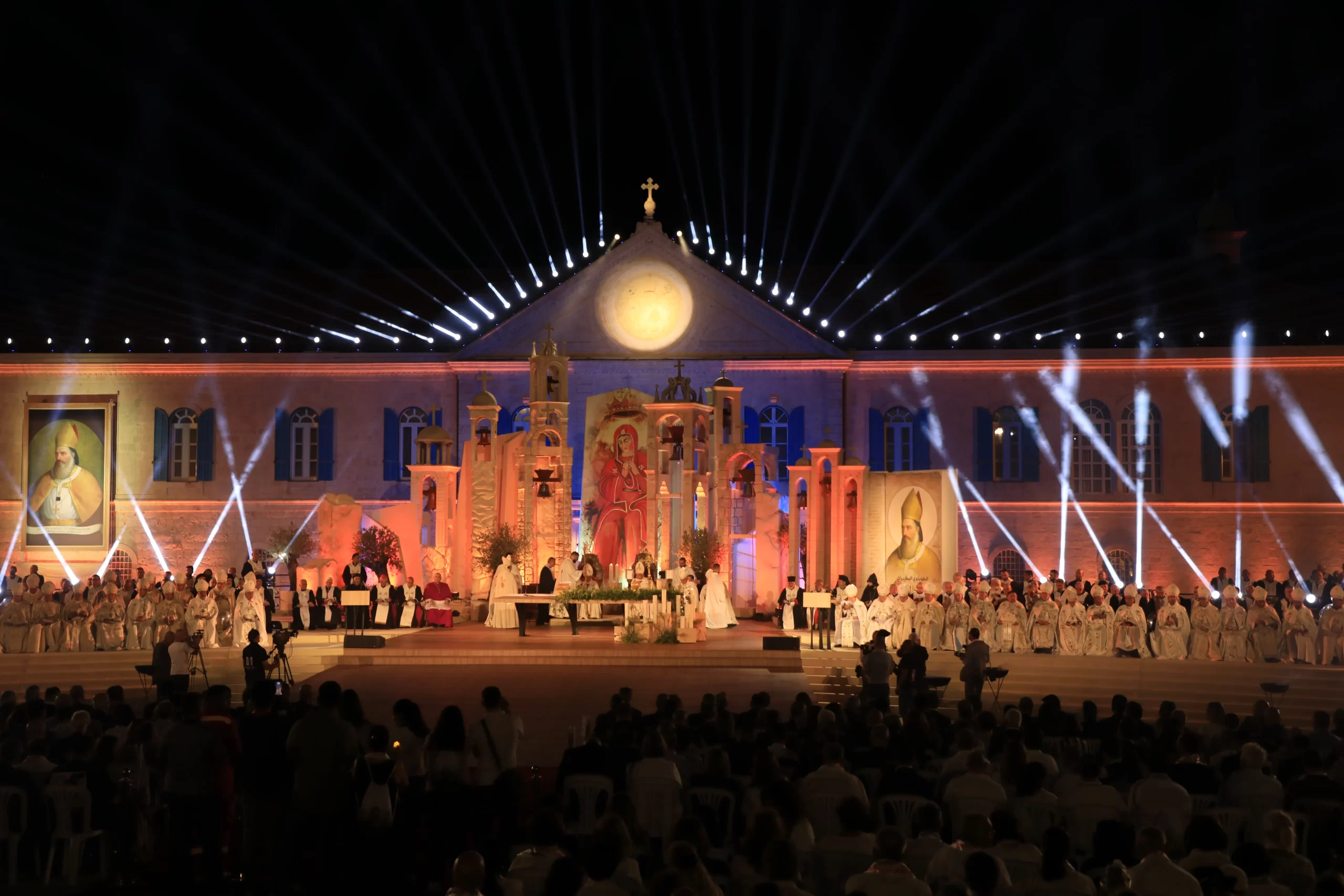 An estimated 7,000 people gathered to celebrate the beatification of Patriarch Estephan Douaihy on Aug. 2, 2024, in Bkerké, Lebanon. Credit: Marwan Semaan/ACI MENA