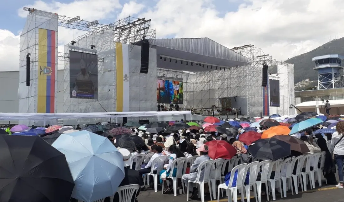 The opening Mass for the International Eucharistic Congress in Quito, Ecuador, on Sept. 8, 2024. Over 20,000 people will attend the congress from at least 40 countries around the world and more than 1,500 children will make their first Communion during the opening Mass. Credit: Matteo Ciofi/CNA