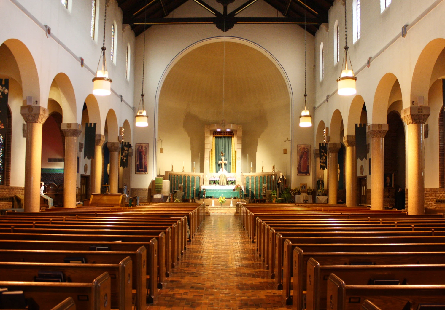 The nave and sanctuary of St. Benedict Church are seen in Baltimore. Credit: St. Benedict Church