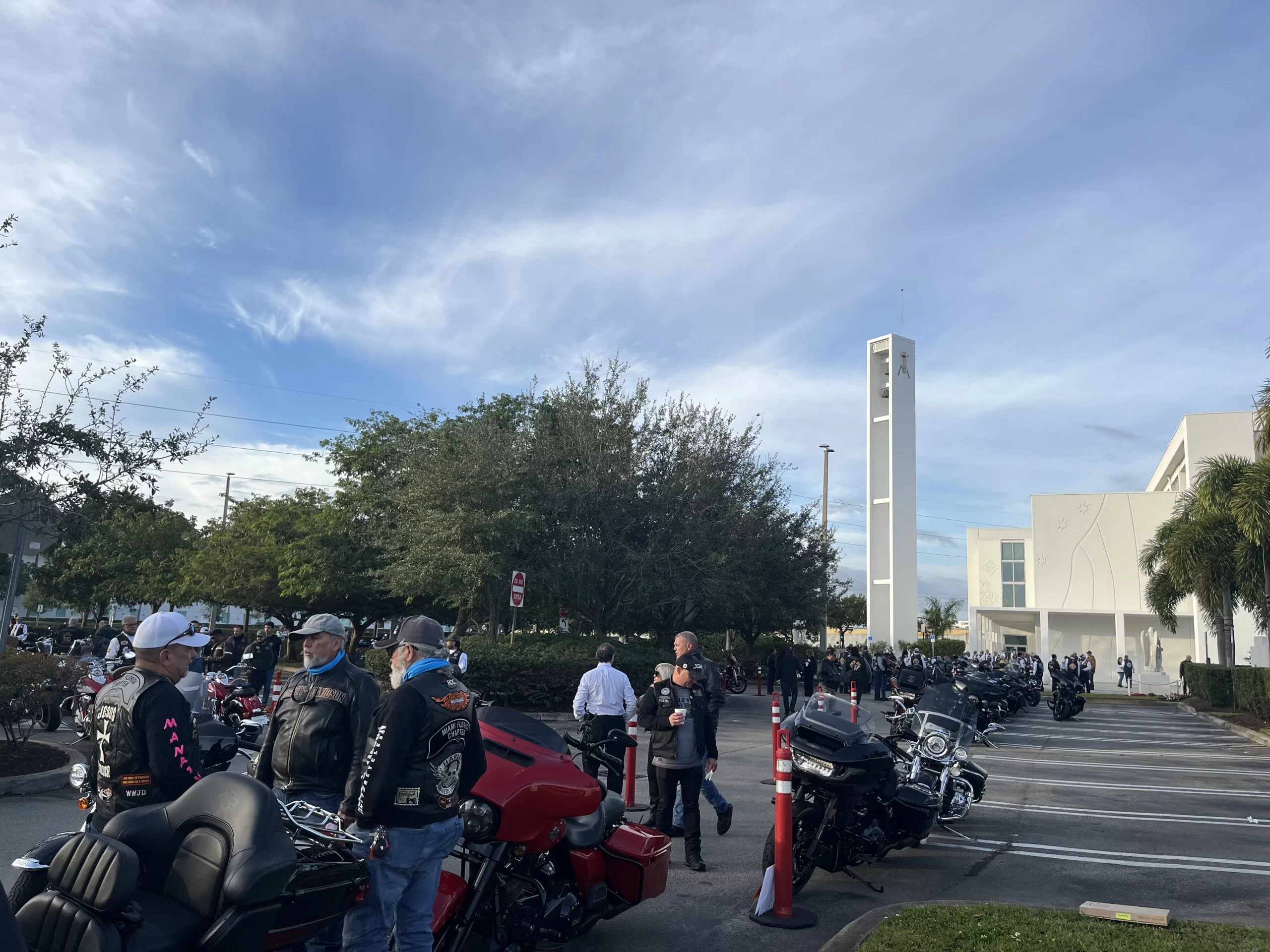 Cyclists line up before the 50-mile Annual Archbishop's Motorcycle Ride in Doral, Florida, Sunday, Jan. 26, 2025. Credit: Juan DiPrado/Archdiocese of Miami