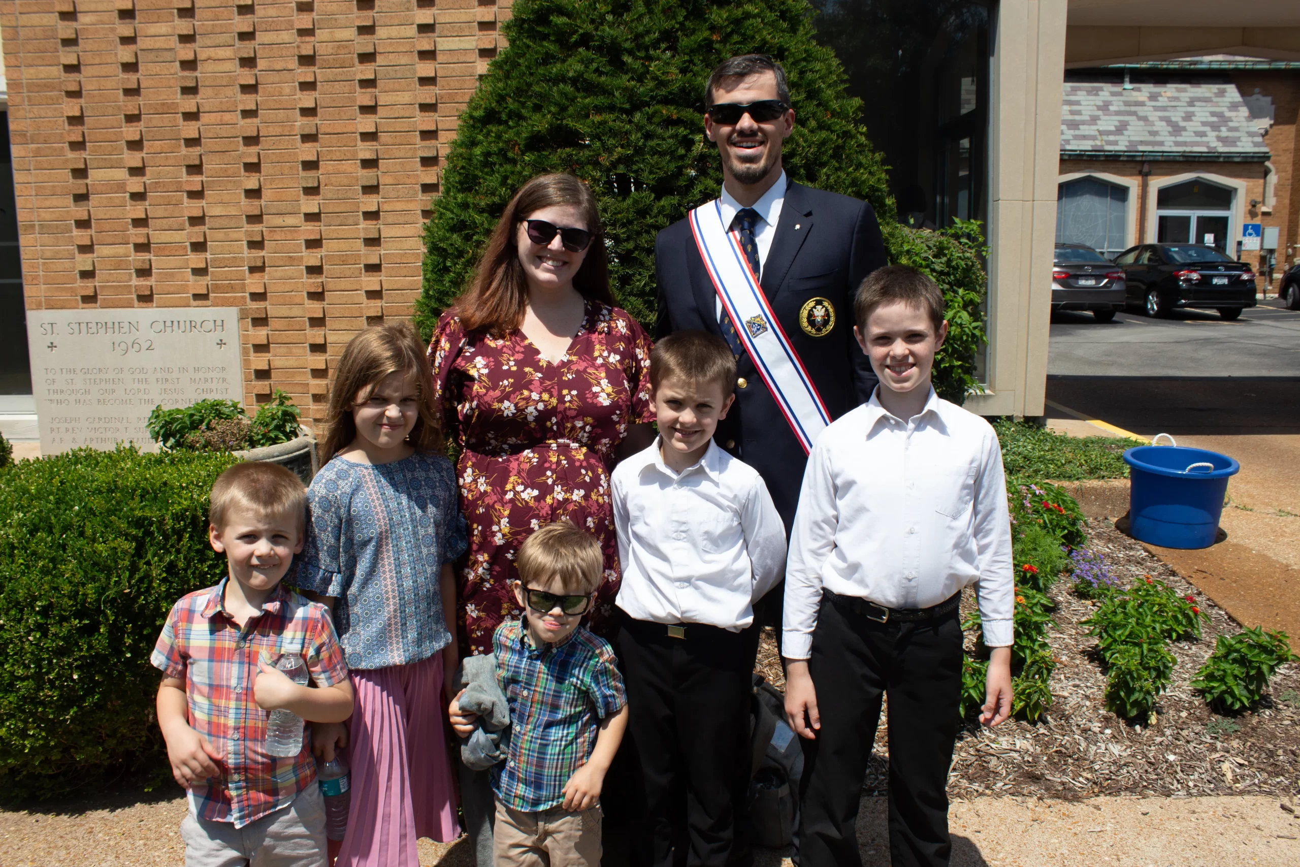 The Jones family after the Eucharistic procession in St. Louis. Credit: Jonah McKeown/CNA