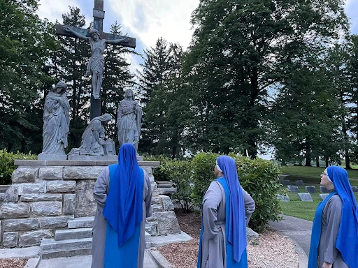 Three “Servidoras,” sisters of the Servants of the Lord and the Virgin of Matará. Credit: Saint John Paul the Great Academy