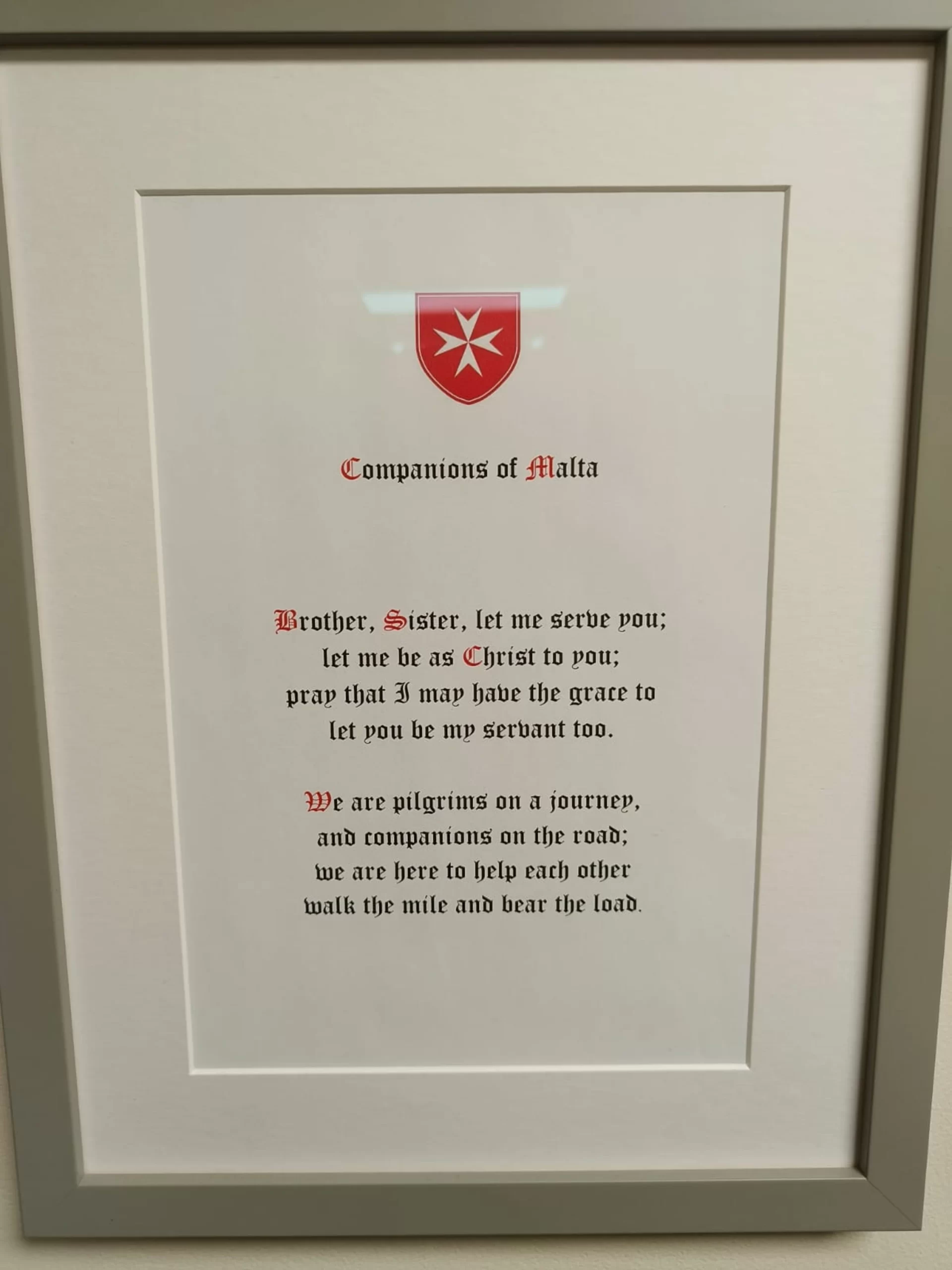 Prayer of the Companions of Malta at the Companions Café, in London. Credit: Photo courtesy of Westminster City Council