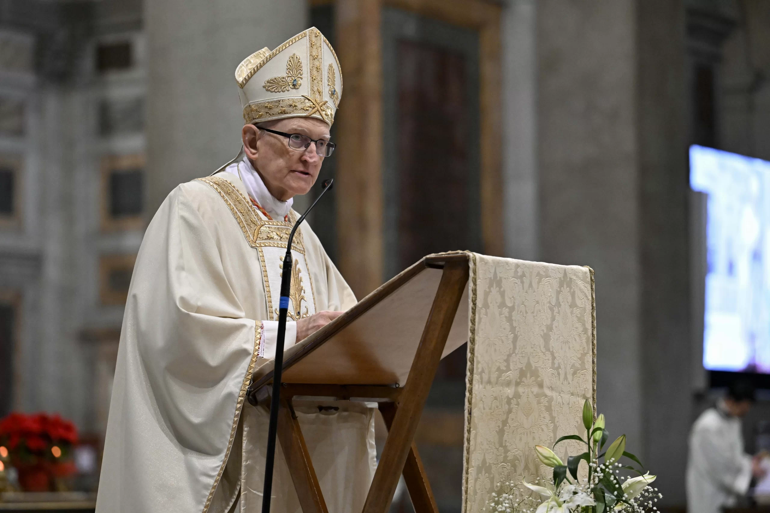 Cardinal James Harvey, a Milwaukee native and archpriest of the basilica, presided over the Mass for the opening of the holy door. Credit: Vatican Media