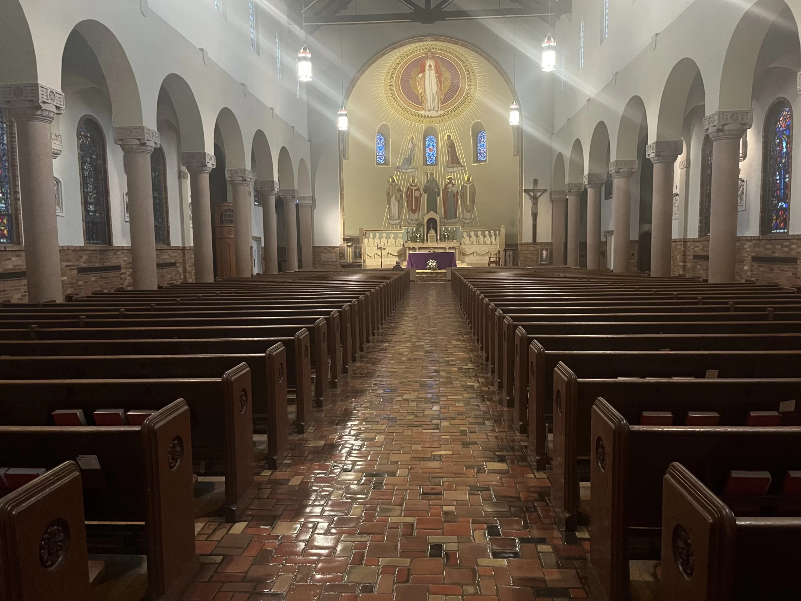 The nave and sanctuary are seen at St. Benedict Church in Richmond, Virginia. Credit: Daniel Payne/CNA