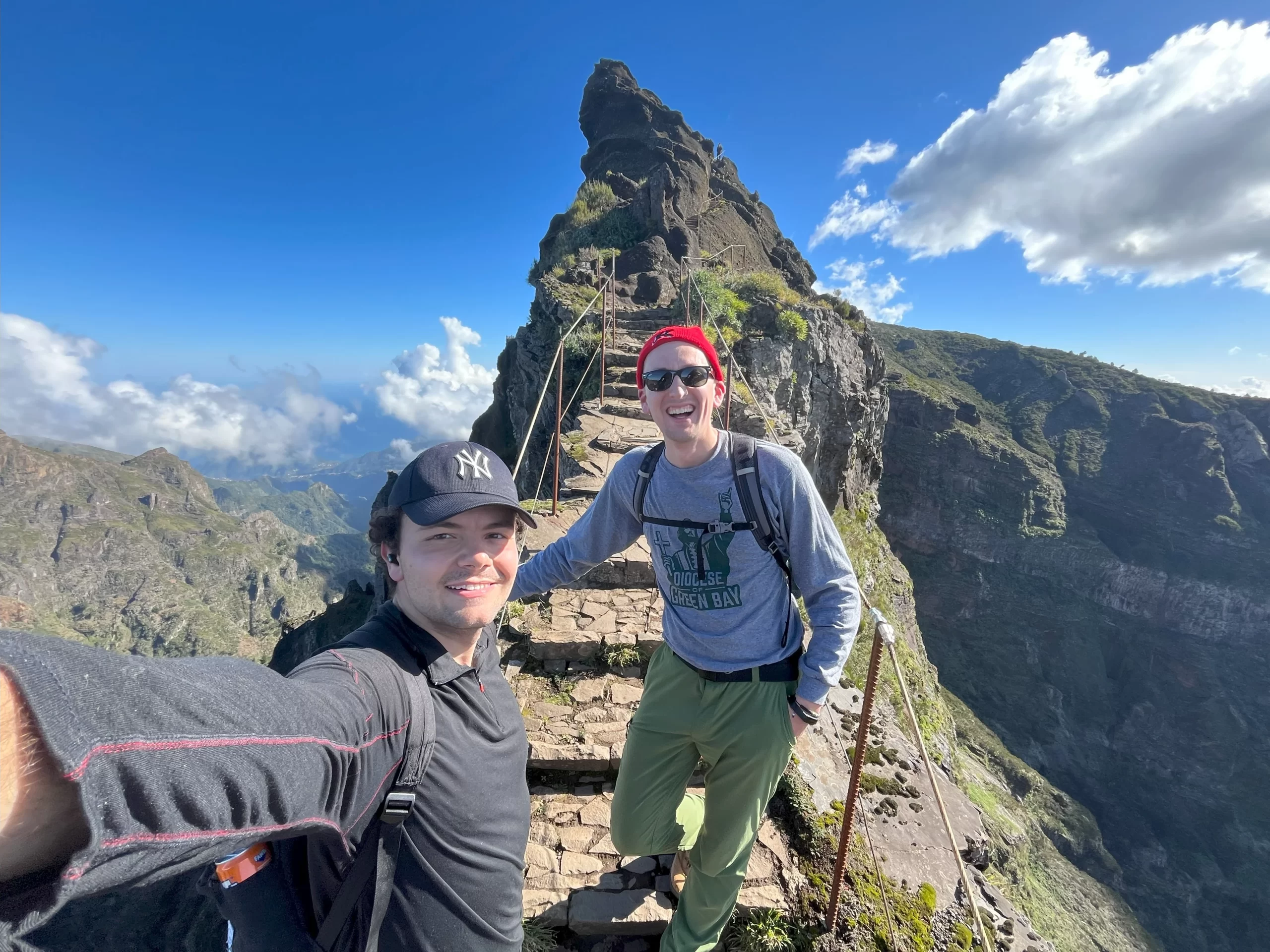 Deacon Nicholas (Nico) Stellpflug with a friend on the "Pico do Arieiro" peak in Madeira, Portugal, during Christmas break 2023. Credit: Photo courtesy of Deacon Nicholas Stellpflug