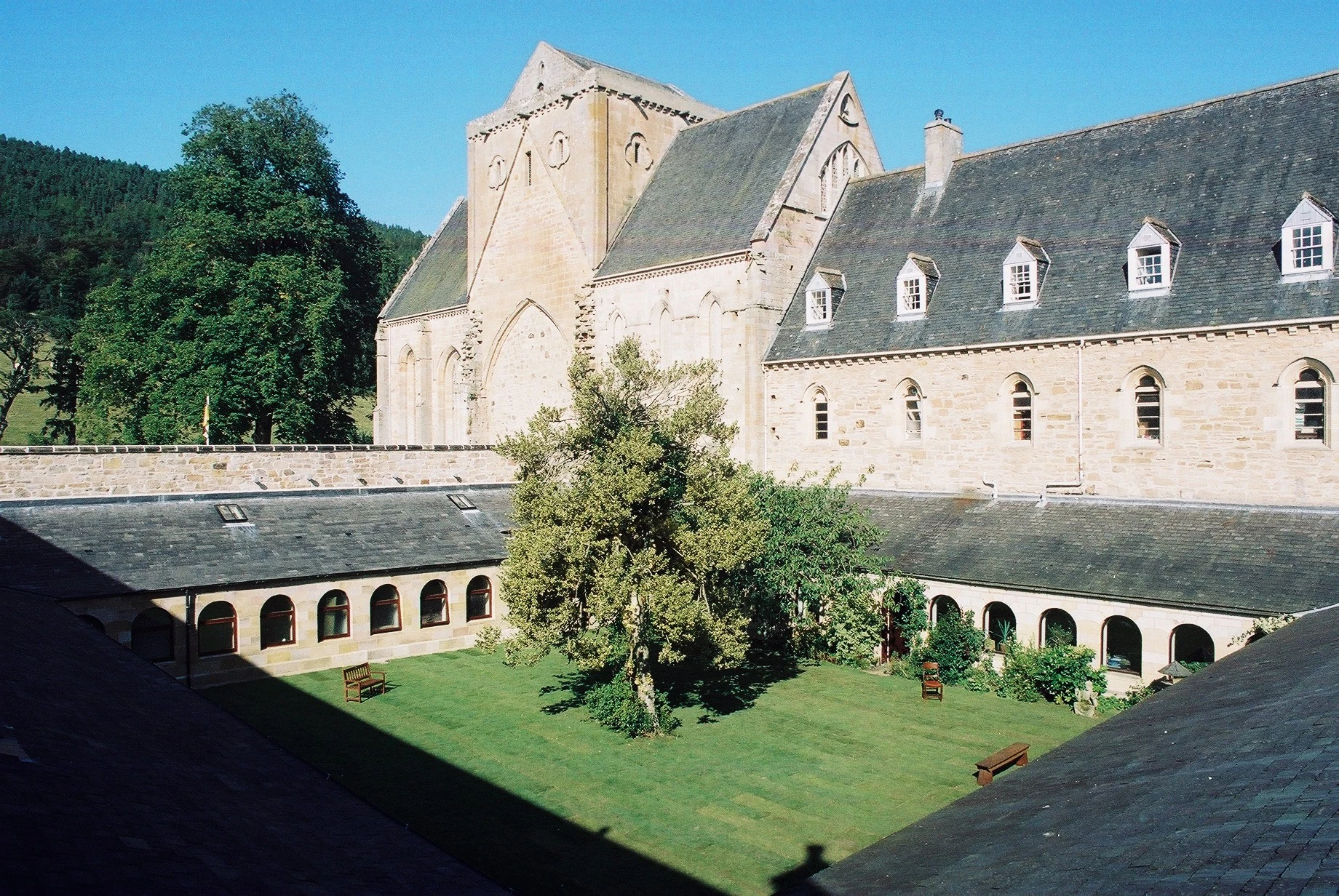 Pluscarden Abbey's cloister. Credit: Giles Conacher OSB/Pluscarden Abbey