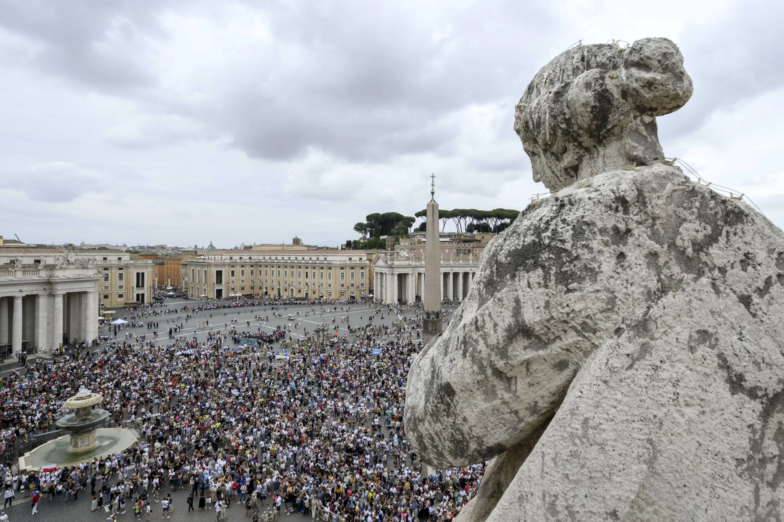 Pilgrims gather in St. Peter’s Square for Pope Francis’ Sunday Angelus on June 23, 2024, at the Vatican. Credit: Vatican Media