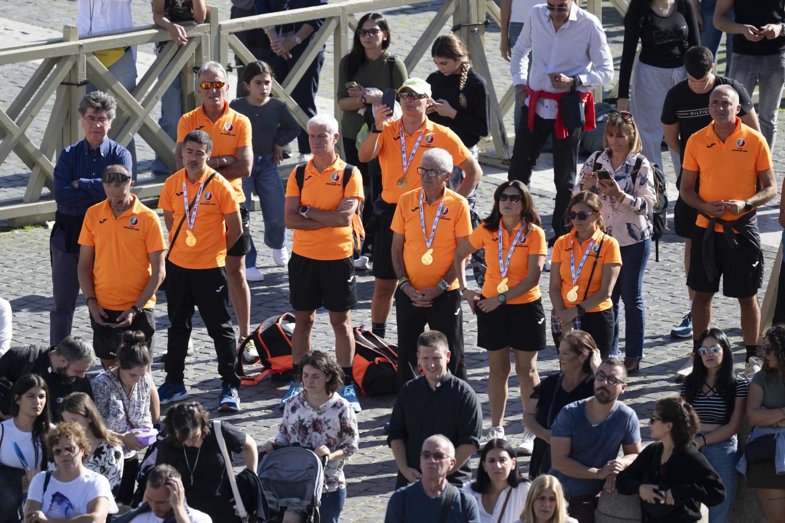 Faithful gathered in St. Peter’s Square pray during Pope Francis’ Angelus address on the solemnity of All Saints, Nov. 1, 2024, at the Vatican. Credit: Vatican Media