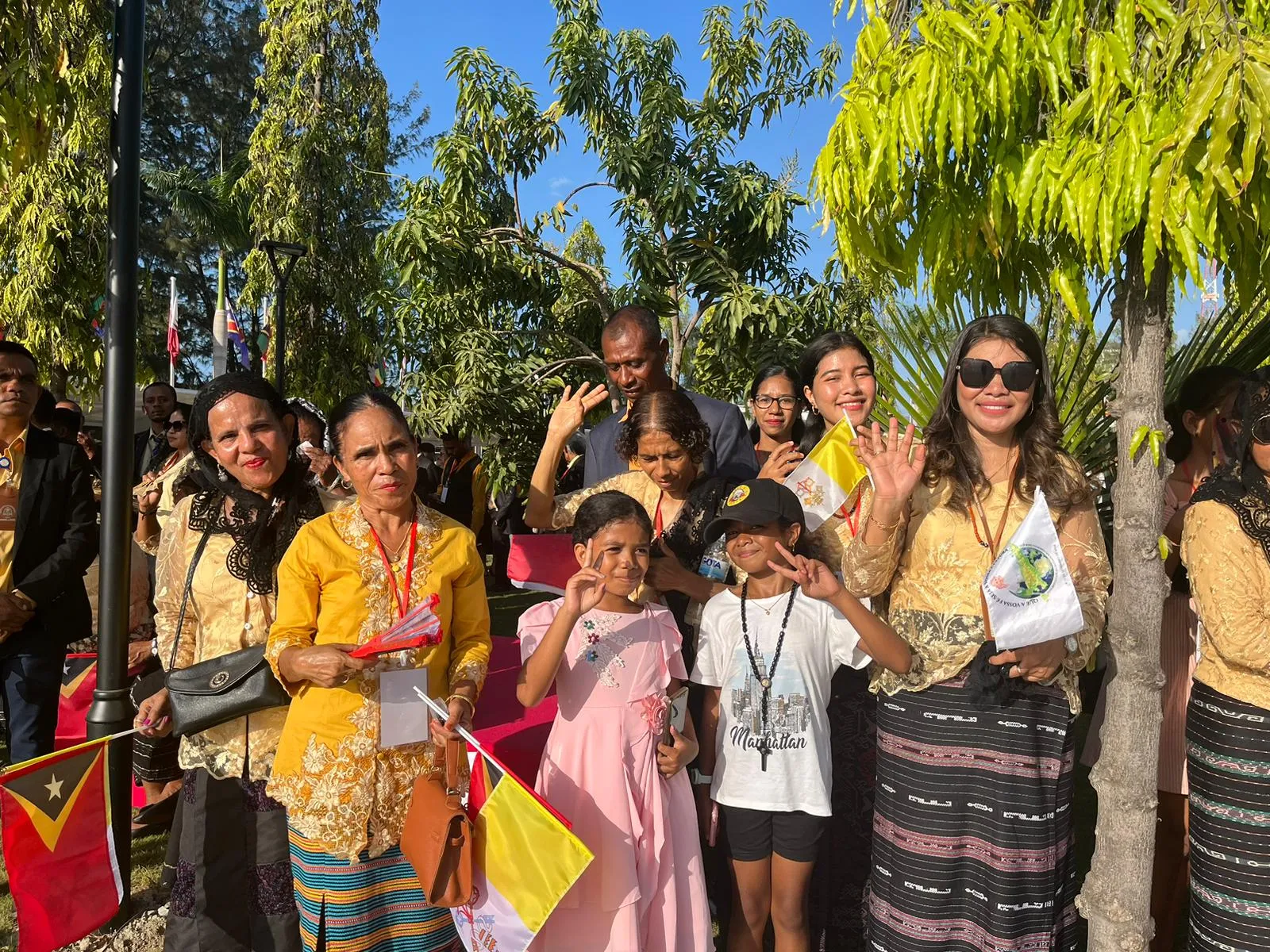 Crowds line the streets of Dili, East Timor, for miles to greet Pope Francis upon his arrival to the country on Sept. 9, 2024. Credit: Courtney Mares/CNA