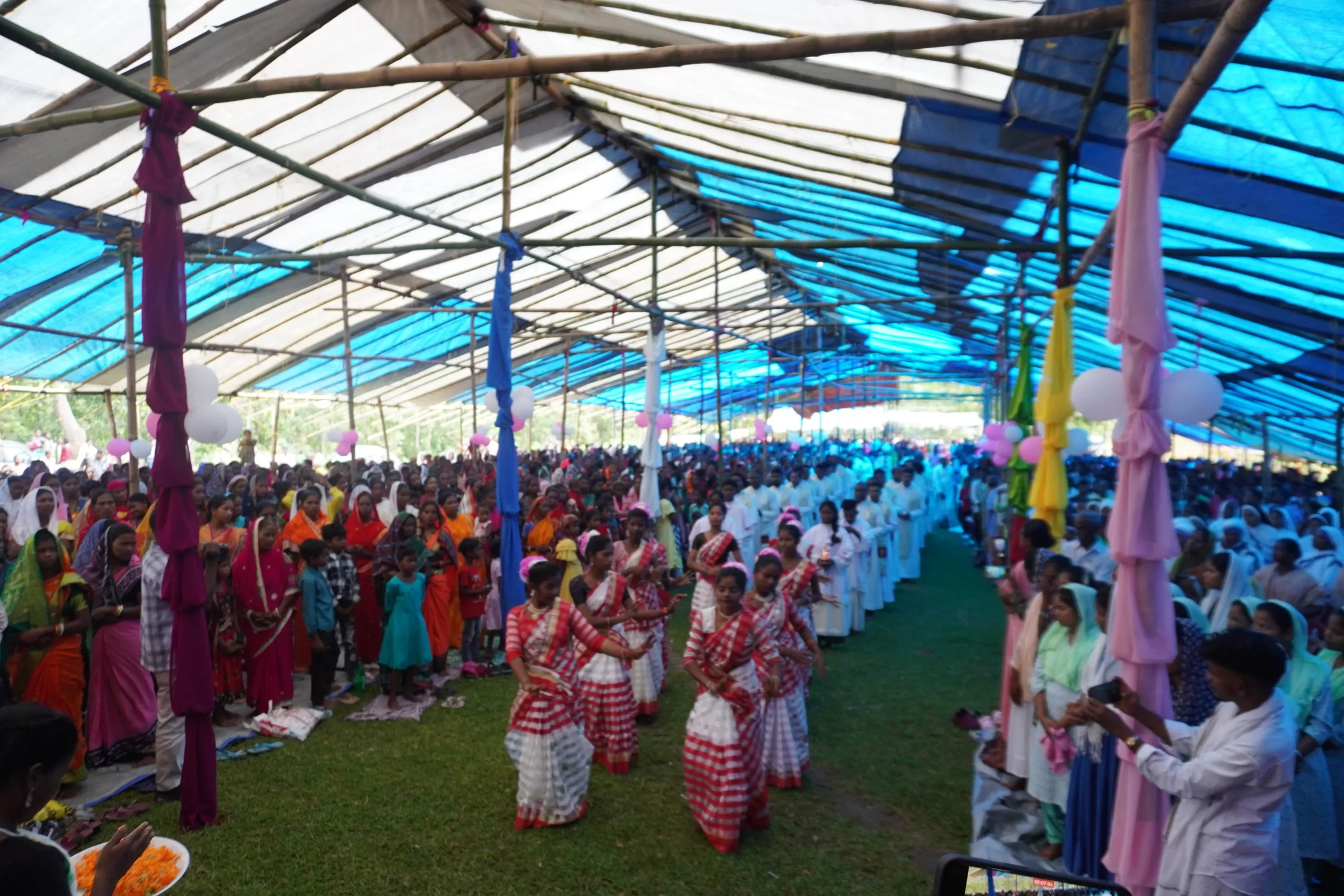 Thousands gather at the site of Father Arul Das's death in the Jamboni jungle on Sept. 2, 2024. Credit: Anto Akkara