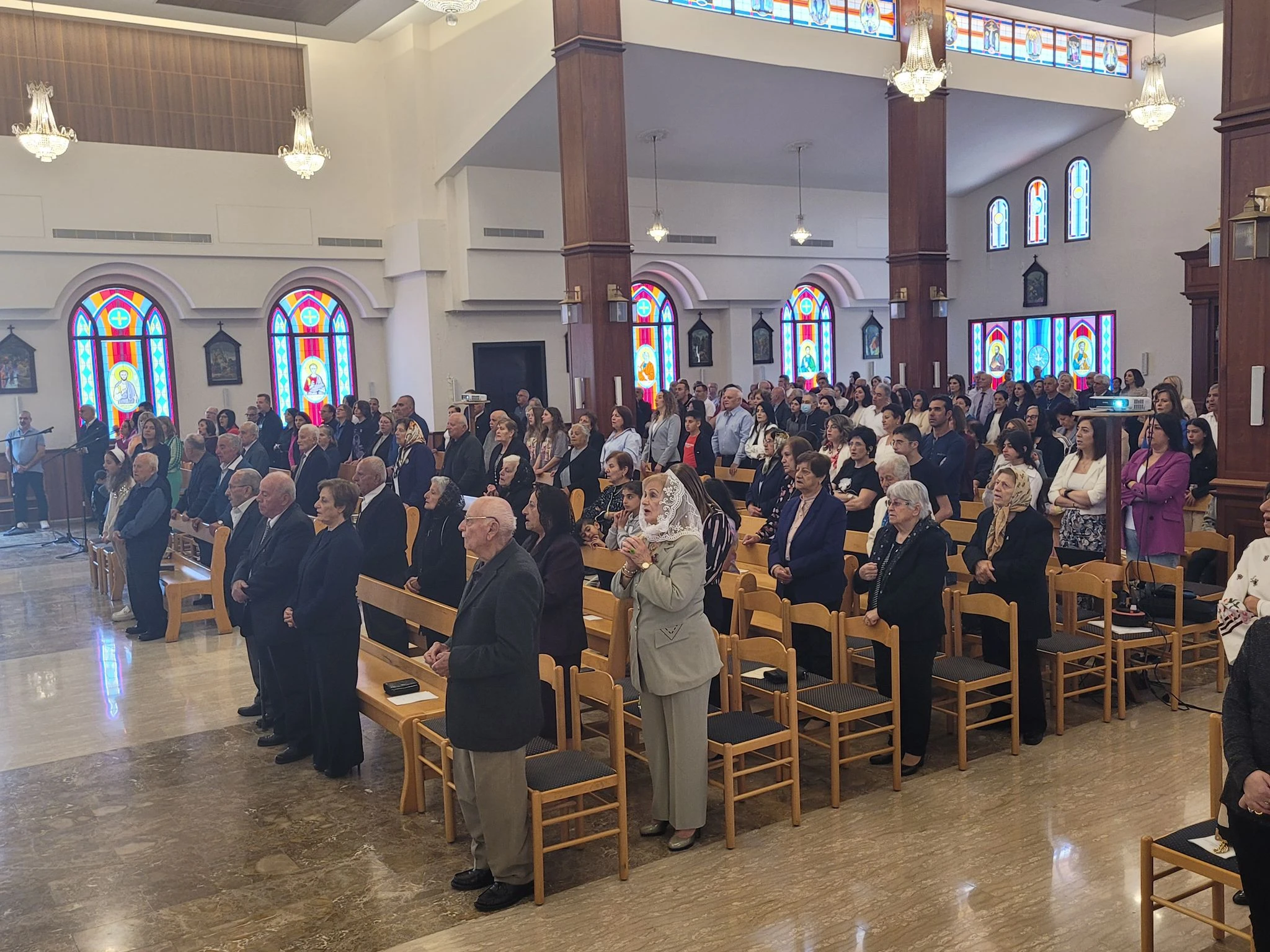 The Sunday Mass in the Maronite church of Jish, an Israeli Arab village in northern Israel, a few kilometers from the Lebanese border. “We pray for everyone because every human being is created in the image of God,” Father Sandy Habib, the parish priest, told CNA. “God, who is love, loves every human being, and he wants us to love as he loves.” Credit: Photo courtesy of Father Sandy Habib