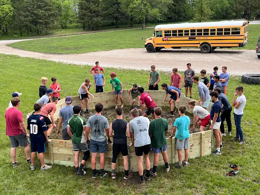 St. Martin’s Academy students enjoy a game at their technology-free boarding school in Kansas. Credit: Photo courtesy of St. Martin’s Academy