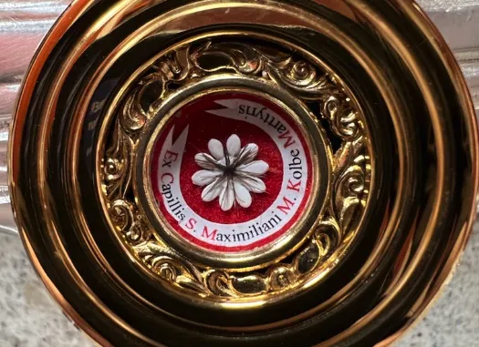 A relic of St. Maximilian Kolbe's beard, under the care of the Franciscan Missionaries of the Eternal Word. Credit: Brother John Therese