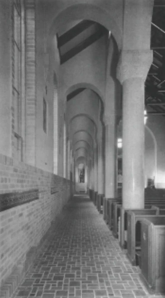 An undated photo shows the carved granite columns in St. Benedict Church, Baltimore. Credit: St. Benedict Church