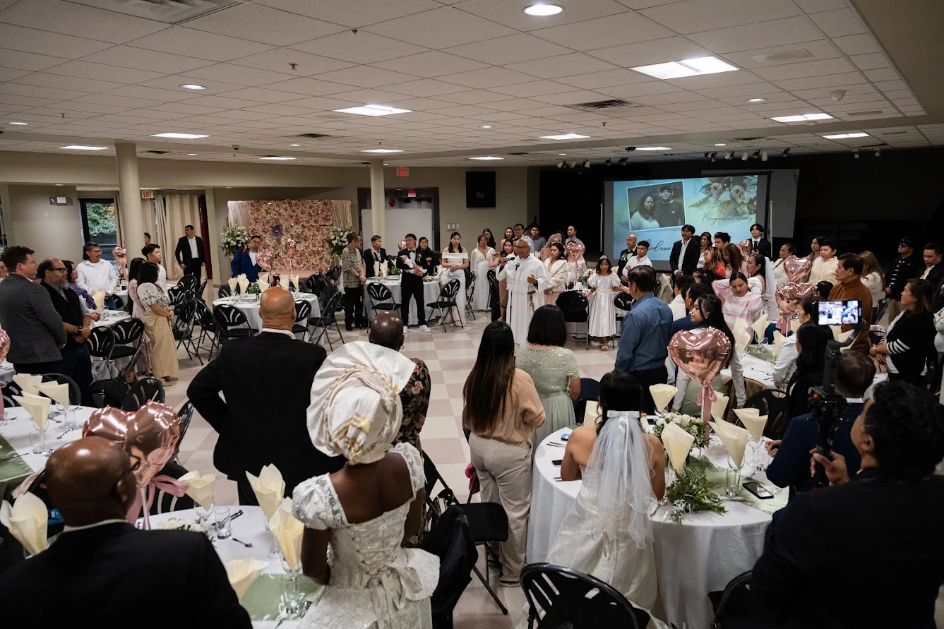 Couples were offered six tickets for friends and family to celebrate at a reception after a Marriage Mass at St. Mary Church in Vancouver, British Columbia, Canada, on Oct. 19, 2024. Credit: Nicholas Elbers/The B.C. Catholic